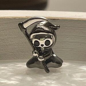 Charm for Pandora Bracelet Grim Reaper with Scythe Sterling Silver